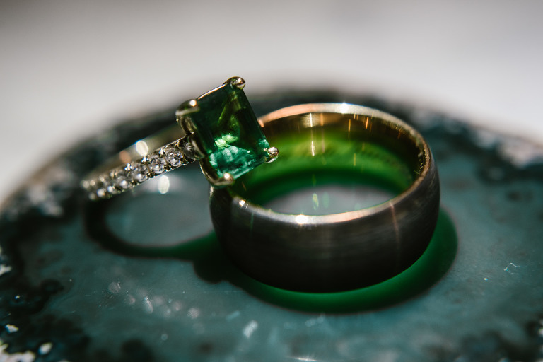 Wedding ring, engagement ring, green stone, geode wedding, OneElevenEast, Hutto,TX